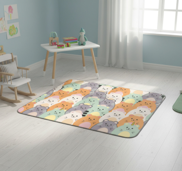Vinyl teppich tiere mit bunten fressenden hamstern - TenStickers