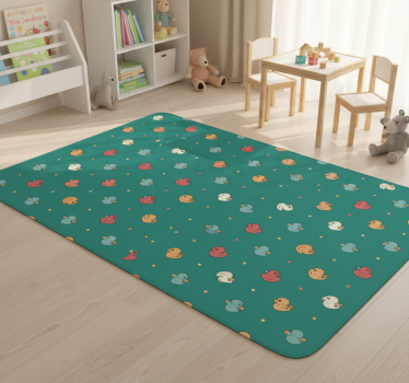 Vinyl teppich tiere mit bunten gummienten - TenStickers