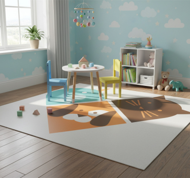 Vinyl teppich tiere mit bunten tiergesichtern - TenStickers