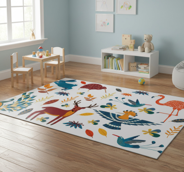 Vinyl teppich tiere mit bunten tiermustern - TenStickers