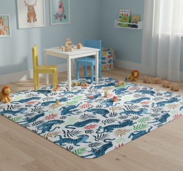 Vinyl teppich tiere mit bunten und gefährlichen leoparden - TenStickers