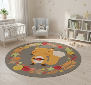 Vinyl teppich tiere mit charmantem fuchs skulptur - TenStickers