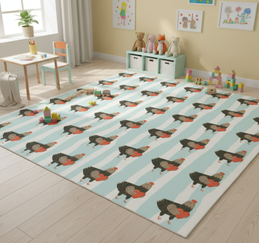 Vinyl teppich tiere mit charmantem hühnerdesign - TenStickers