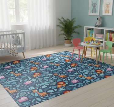 Vinyl teppich tiere mit dschungeltieren design - TenStickers