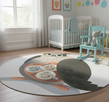 Vinyl teppich tiere mutter eule - TenStickers