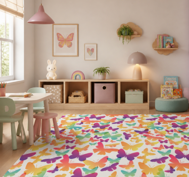 Vinyl teppich tiere mit farbverlauf schmetterlinge - TenStickers
