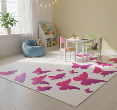 Vinyl teppich tiere mit fenster schmetterling - TenStickers