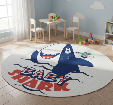 Vinyl teppich tiere mit fröhlichem hai charakter - TenStickers