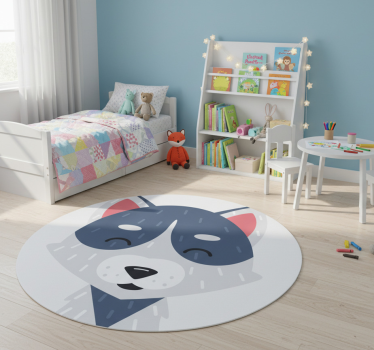 Vinyl teppich tiere mit fröhlichen tiergesichtern - TenStickers