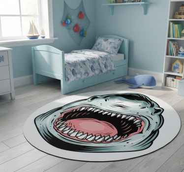 Vinyl teppich tiere mit furchterregendem haifischkopf - TenStickers