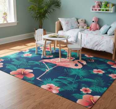 Vinyl teppich tiere tropische rosa flamingos - TenStickers