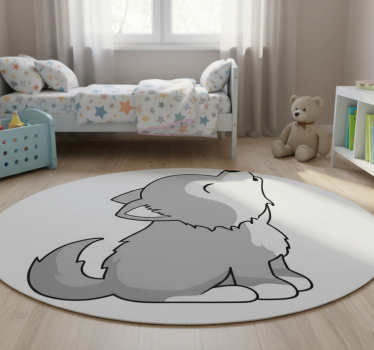 Vinyl teppich tiere mit heulender hundedarstellung - TenStickers