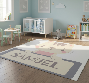 Vinyl teppich tiere mit katzenname etikett - TenStickers