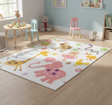 Vinyl teppich tiere bunte kreaturen - TenStickers