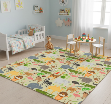 Vinyl teppich tiere mit lebhaftem tiermotiv - TenStickers