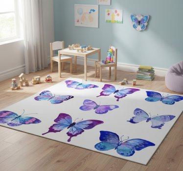 Vinyl teppich tiere mit lebhaften schmetterlingsmotiven - TenStickers