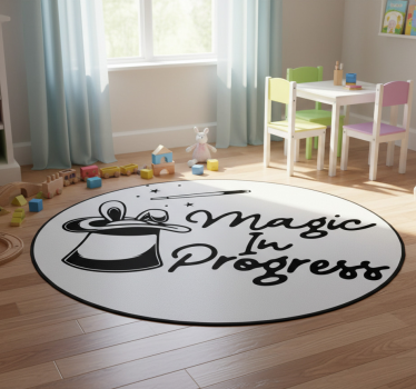 Vinyl teppich tiere mit magischen kaninchen und regenbögen - TenStickers