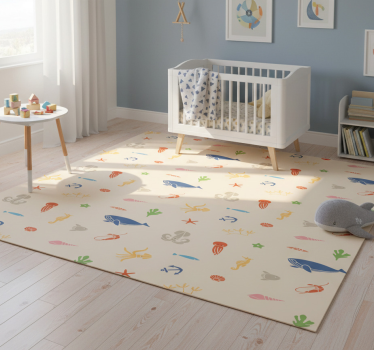 Vinyl teppich tiere mit meeresbewohner-muster - TenStickers