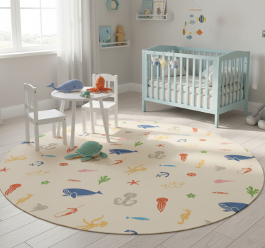 Vinyl teppich tiere mit meeresbewohner-muster - TenStickers