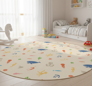 Vinyl teppich tiere mit meereslebewesen muster - TenStickers