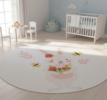 Vinyl teppich tiere mit niedlichem hasenmotiv - TenStickers