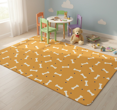 Vinyl teppich tiere mit orangefarbenem knochenmuster - TenStickers