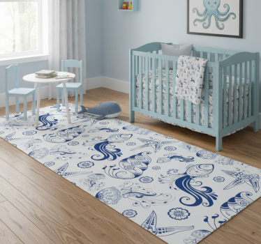 Vinyl teppich tiere mit ornamentalen meereslebewesen - TenStickers