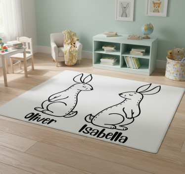 Vinyl teppich tiere mit personalisierten ostereiern - TenStickers