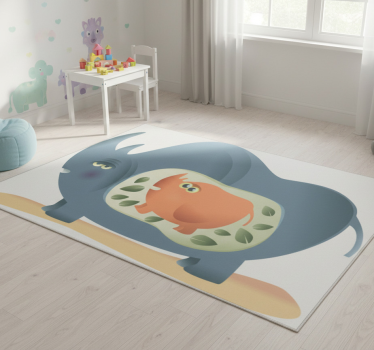 Vinyl teppich tiere schwangere rhinozeros mutter - TenStickers