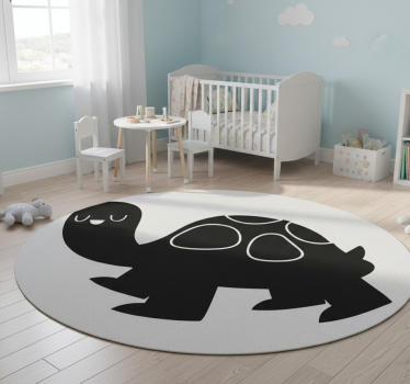 Vinyl teppich tiere riesenschildkröte schwarz - TenStickers