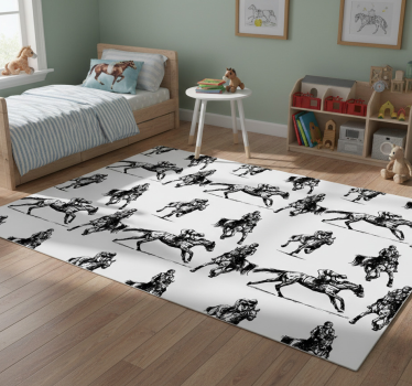 Vinyl teppich tiere mit schwarz-weißem pferdemuster - TenStickers