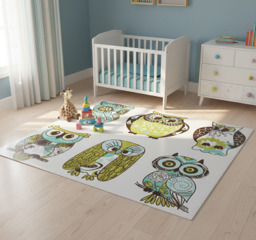 Vinyl teppich tiere sechs eulen - TenStickers