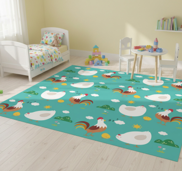 Vinyl teppich tiere mit singendem hahn muster - TenStickers