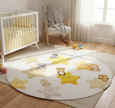 Vinyl teppich tiere sterne fürs kinderzimmer - TenStickers