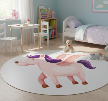 Vinyl teppich tiere mit süßem geflügeltem pony - TenStickers