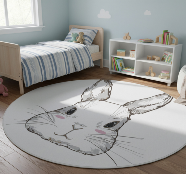 Vinyl teppich tiere mit süßem hasenkopf - TenStickers