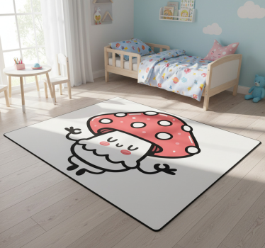 Vinyl teppich tiere mit süßem pilz charakter - TenStickers