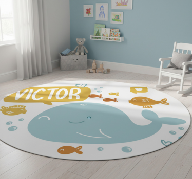 Vinyl teppich tiere mit süßem wal design - TenStickers