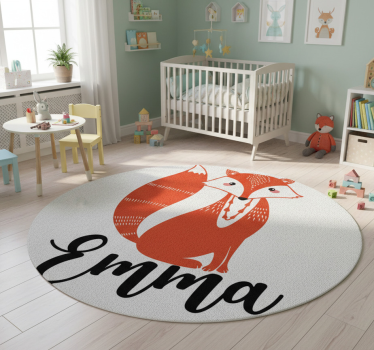 Vinyl teppich tiere mit süßer fuchsillustration - TenStickers