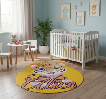 Vinyl teppich tiere mit süßer tigerillustration - TenStickers