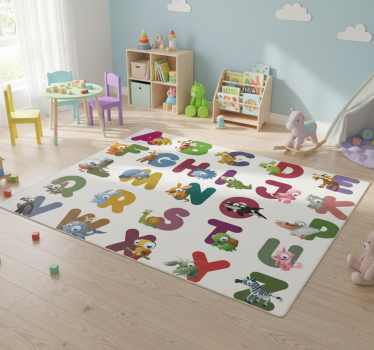 Vinyl teppich tiere mit dem tieralphabet - TenStickers