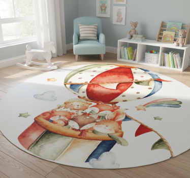 Vinyl teppich tiere mit tieren an bunten luftballons - TenStickers