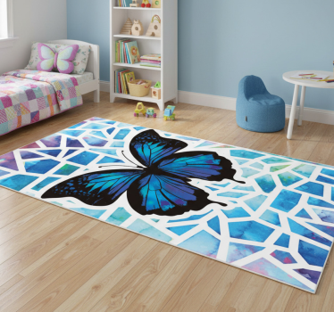 Vinyl teppich tiere mit trendigem schmetterlingsmuster - TenStickers