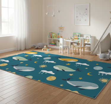 Vinyl teppich tiere mit trendigem wal-muster - TenStickers