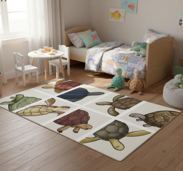 Vinyl teppich tiere mit verschiedenen schildkrötenmotiven - TenStickers