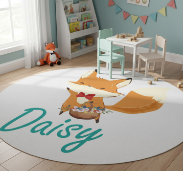 Vinyl teppich tiere mit verspieltem fuchs charakter - TenStickers
