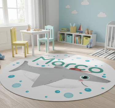 Vinyl teppich tiere mit verspieltem haifisch charakter - TenStickers