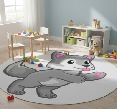 Vinyl teppich tiere mit verspieltem welpencharakter - TenStickers