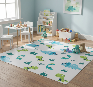 Vinyl teppich tiere mit verspielten dino-mustern - TenStickers