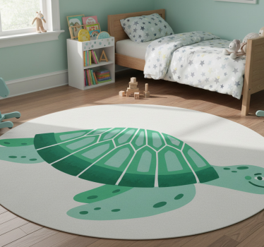 Vinyl teppich tiere mit verspielter schildkrötenkunst - TenStickers